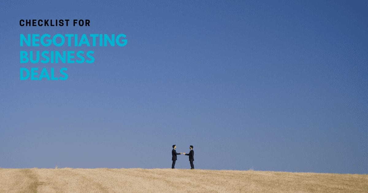 The virtual support services checklist for negotiating a business deal